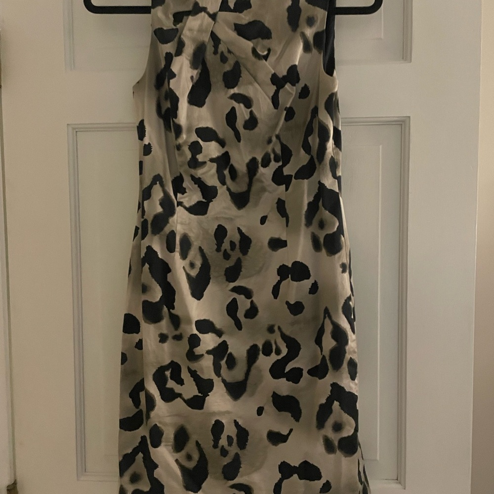 Ann Taylor Black and Cream Midi Dress